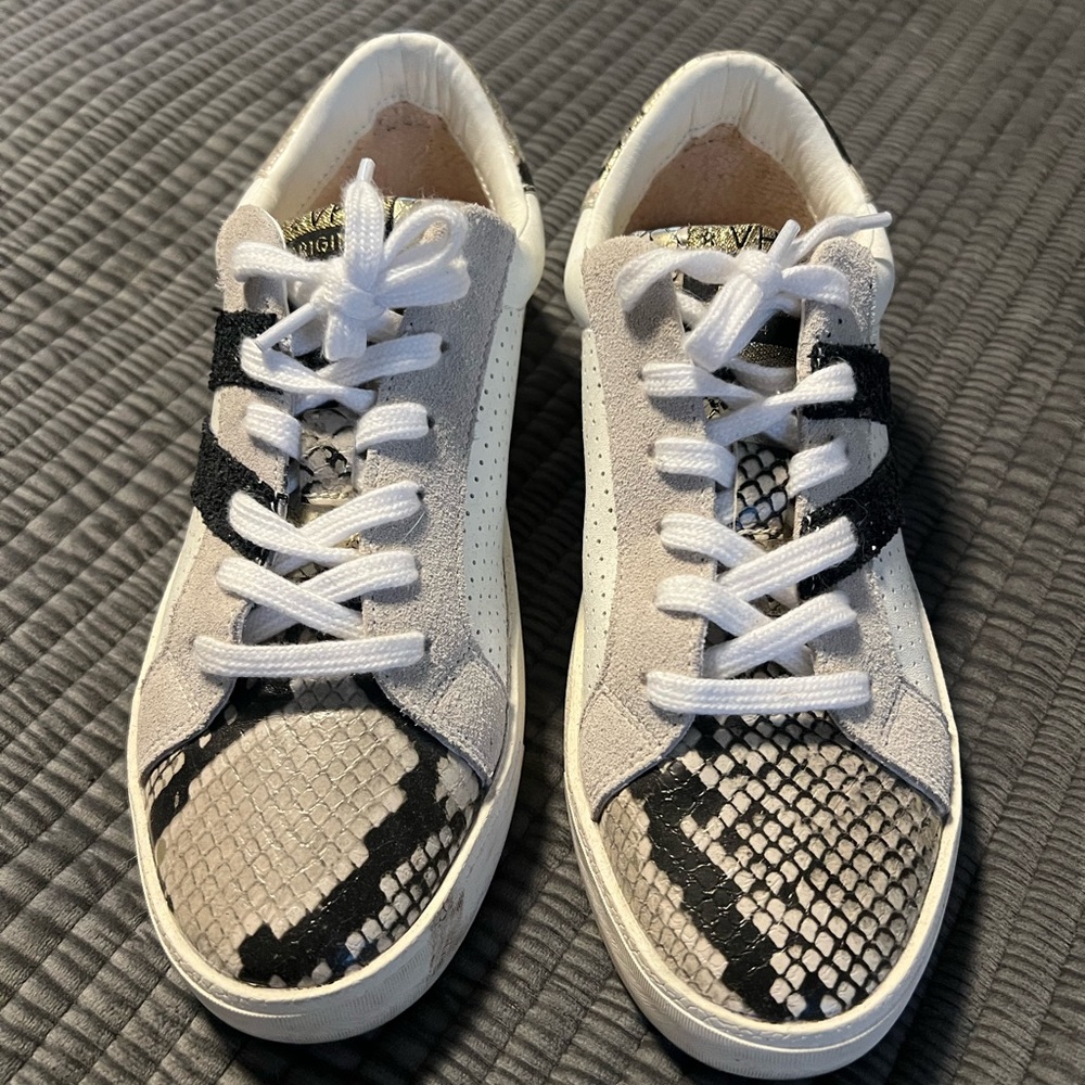 Vintage Havana Women's Snakeskin Sneakers - Black/White/Tan